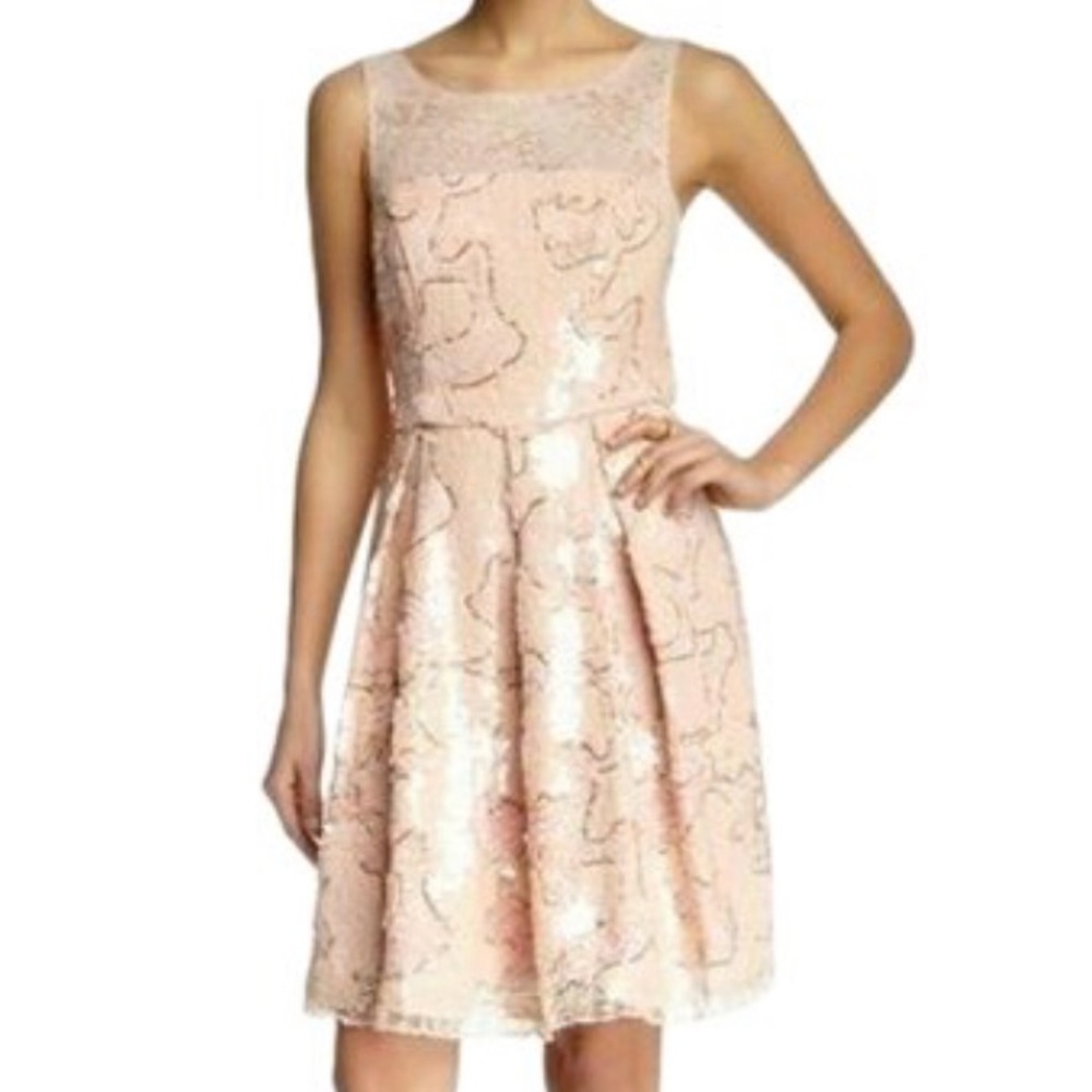 Anthropologie Eva Franco Pink/ Gold Sequin Dress 2